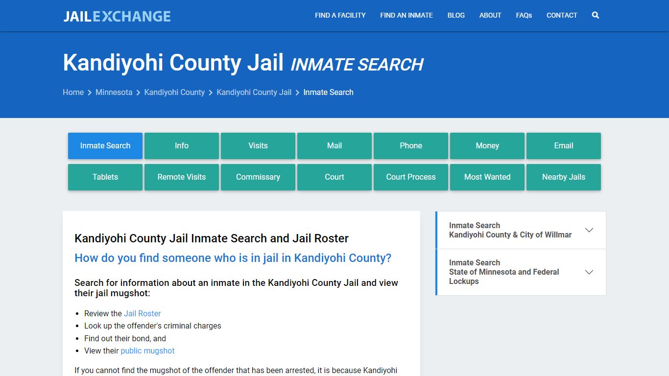 Inmate Search: Roster & Mugshots - Kandiyohi County Jail, MN