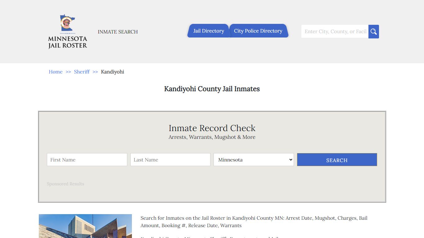 Kandiyohi County Jail Inmates | Jail Roster Search
