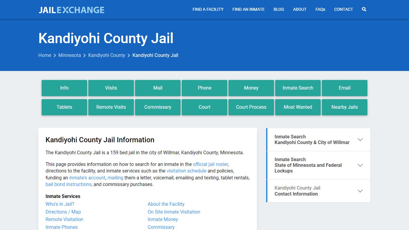 Kandiyohi County Jail, MN Inmate Search, Information